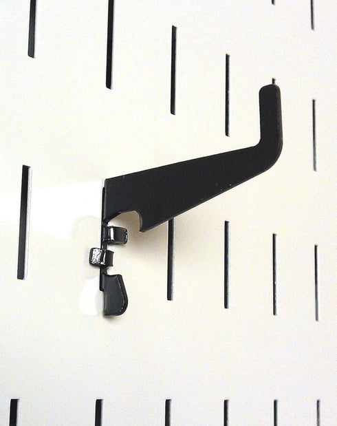 Wall Control Slotted Metal Pegboard Hooks Pack - Medium 1-7/8in Hook - Black for Pegboard and Tool Board