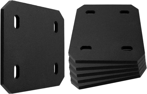 Mending Plate Flat Brackets for Wood - 6 Pack Heavy Duty Black Metal Plates for Repair Joining
