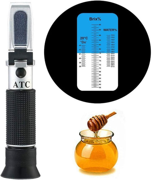 VGVGV 3 1Honey Brix Refractometer, in Refractometer for Honey Moisture, Brix and Baume Portable Honey Refractometer