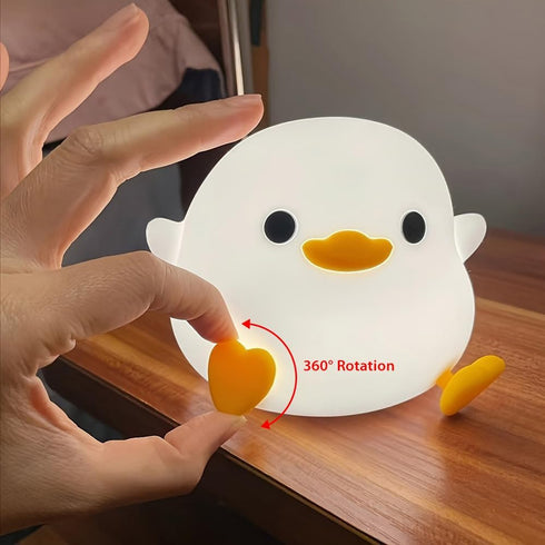 Dimmable IFTHFOUR DoDo Duck Night Light, LED Cute Silicone Nursery Lamp, Touch Sensor Lamp, RGB & Warm White Light