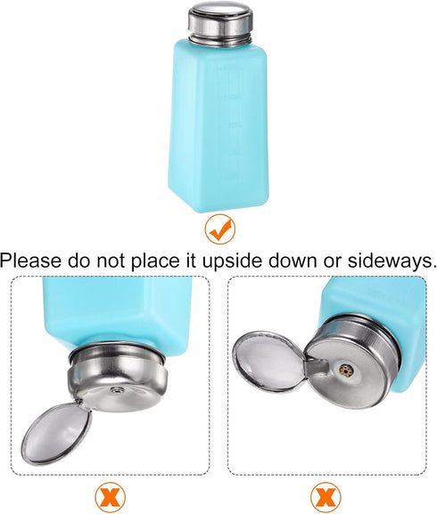 Solvent Alcohol Dispenser 250ml(8.5oz) Push Down Liquid Dispenser Pump with Stainless Steel Lid for Acetone Cleanser