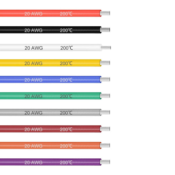 uxcell 20 AWG Ultra Flexible Silicone Wire Strands of Tinned Copper Wire, 3 ft, 10 Colors