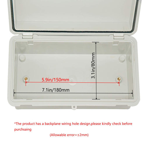 Zulkit Junction Box, ABS Plastic Dustproof Waterproof IP65 Electrical Boxes with 2 Cable Glands, 7.9 x 3.9 x 2.8 inch