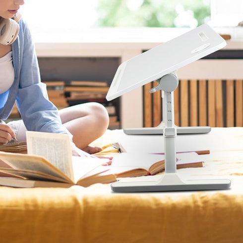 PERZOE Laptop Desk Foldable Bed, Table Folding Breakfast Tray, Adjustable Laptop Bed Table with Heights and Angles