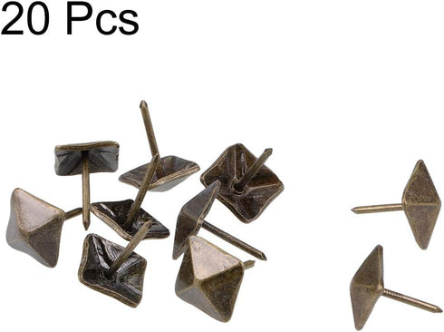 uxcell 12mm Square Head Upholstery Nails Tacks - Antique Furniture Pins, Bronze Tone, 20 Pcs