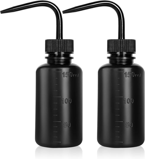 Melphoe Tattoo Wash Bottle 2Pcs, 150ml Water Squirt Bottle for Succulent Watering, Tattoo Supplies, Black