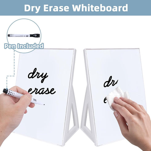 Magnetic Dry Erase Board - White Board, 8.3'' x 5.8'', Small Stand-Up or Hangable Desktop Dry Erase Whiteboard