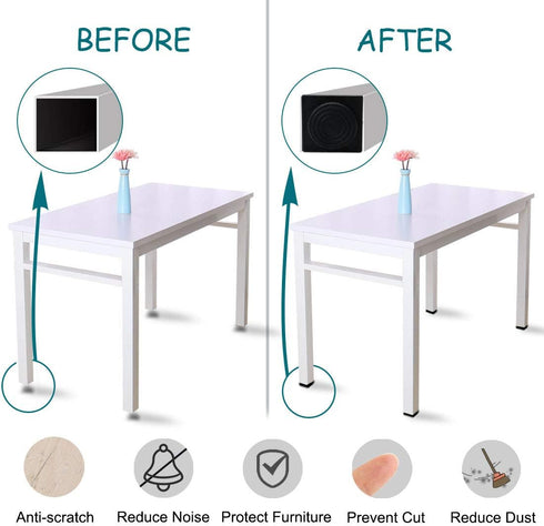 uxcell M8 Leveling Feet 50 x 50mm Square Insert Adjustable Furniture Glide, 2 Sets