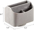 PU Leather Remote Control Holder, 360 Degree Spinning Desk Caddy for Media, Mail, Calculator, Mobile Phone, Beige