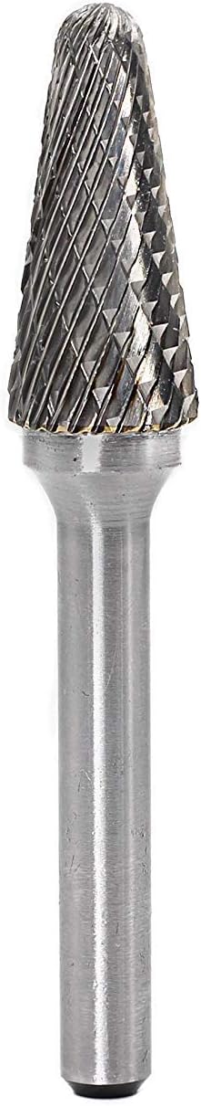 SL-4 Tungsten Carbide Burr - Cylinder Shape Double Cut Rotary Burrs File (1/2 Inch, Cutter Length: 1-1/8 Inch)