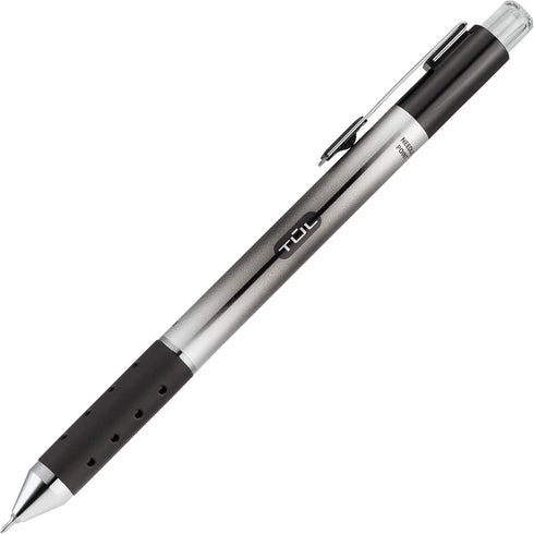 TUL GL1 Retractable Gel Pen, 0.5 mm Needle Point, Gray Barrel, Black Ink, Pack of 12