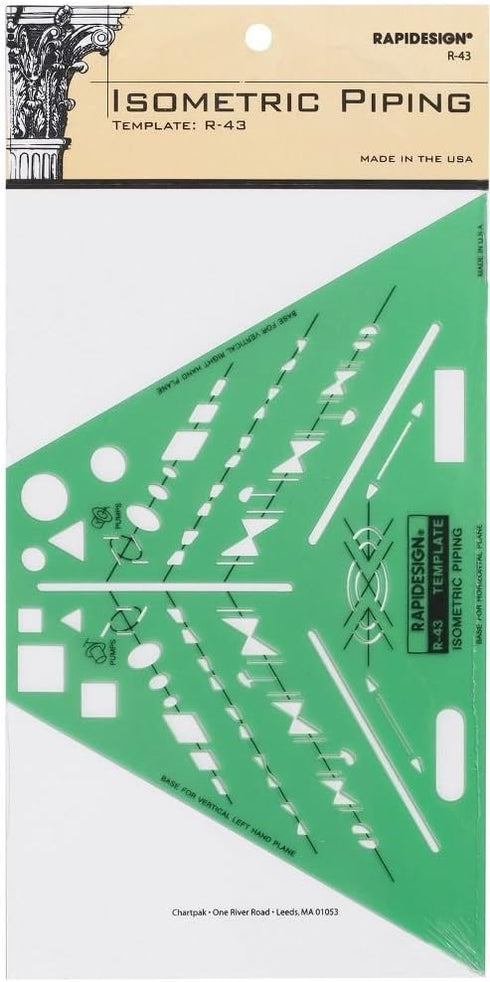 Rapidesign Isometric Piping Template, 1 Each (R43)