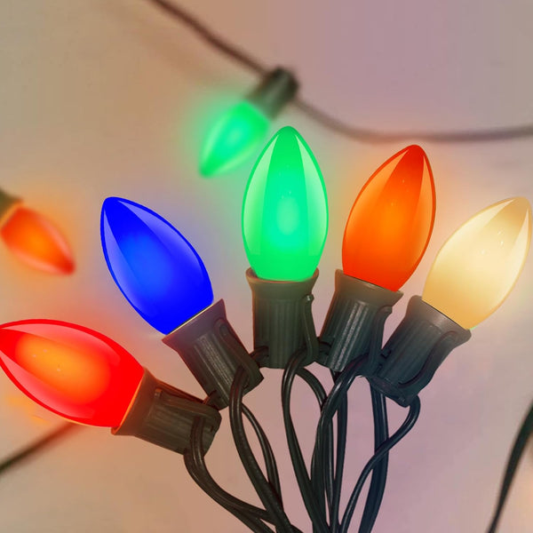 C9 LED Christmas Lights Outdoor 25Ft Outdoor Christmas Decorations String Light Waterproof