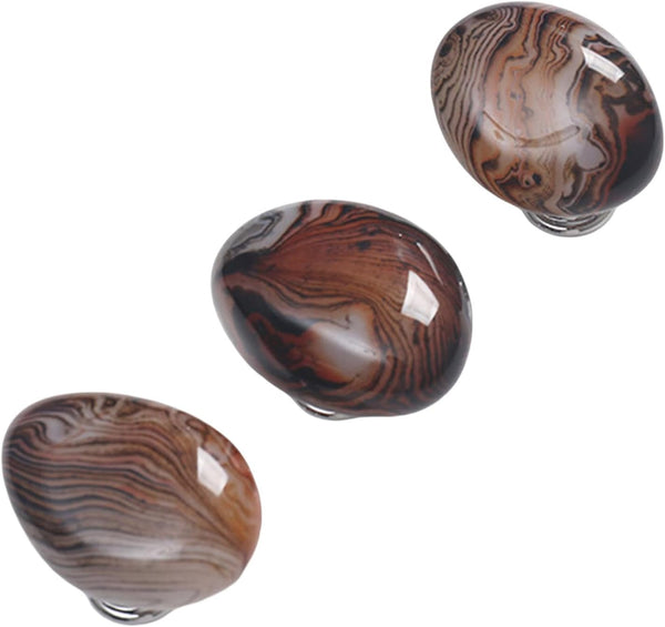 SHYYOULQE 3Pcs Drawer Pull Natural Stone Dressers Knob Cupboard Handle Elegant Furniture Handle