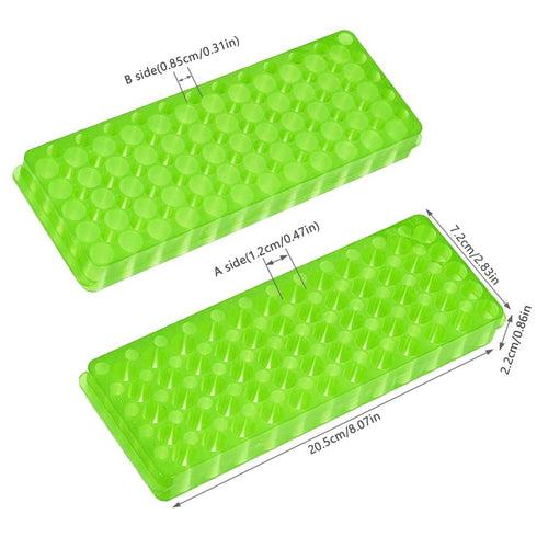 2Pcs Tube Rack Microcentrifuge Tube Racks Double-Sided Plate Centrifugal Pipe Rack for 0.5ml-2ml Centrifugal Pipe 60 Holes (Orange-Green)