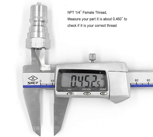 ISO-B Hydraulic Quick Disconnect Coupler, 1/4" NPT Thread, Tractor Quick Coupling with Dust Caps