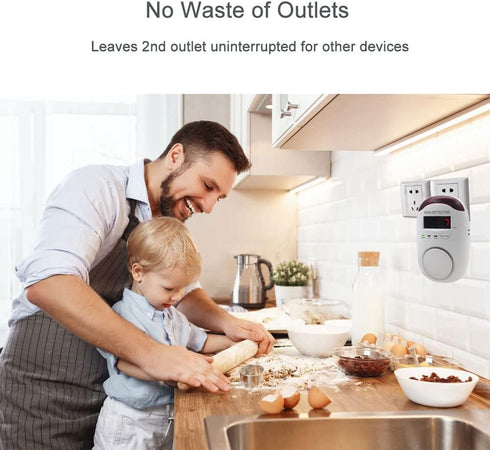 Natural Gas Detector, Plug-in Alarm and Monitor for Home, Kitchen, or Camper with Voice Warning & Display