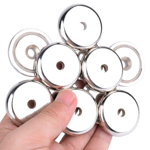 Strong Neodymium Cup Magnets With Holes, 10Pcs Heavy Duty Rare Earth Magnets for Tool Storage and Craft