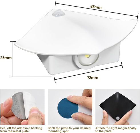 1 Pack 1200mAh 6500K Lemical Night Light Indoor, LED Motion Sensor Stair Lights, Large Battery Rechargeable Wall