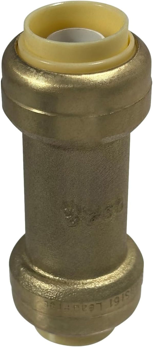 XFITTING 1/2" x 1/2" Push Fit Check Valve, Certified to NSF ANSI 61, Brass Plumbing Fitting for Copper, Pex