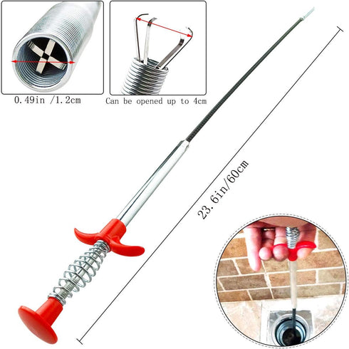 Plumbing Grabber Sink Grabber Flexible Claw Pickup Tool for Litter Pick, Drains, Home Sink, Toilet & Clean Dryer Vents