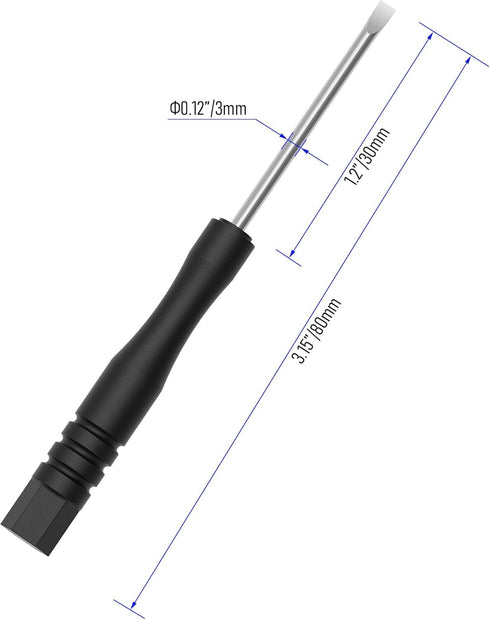 2PCS 3mm 3.15"(80mm) Mini Slotted Screwdriver, Flat Head for Watch Eyeglasses Electronics Toy Repair, Non-magnetic