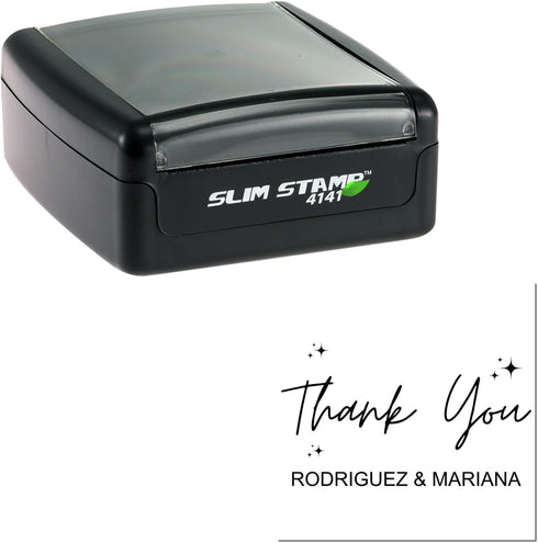 Packaging 1-5/8" Handmade Thank You Stamp for Small Business & Etsy Shop | Pre-Inked Personalized Stamp with Starry