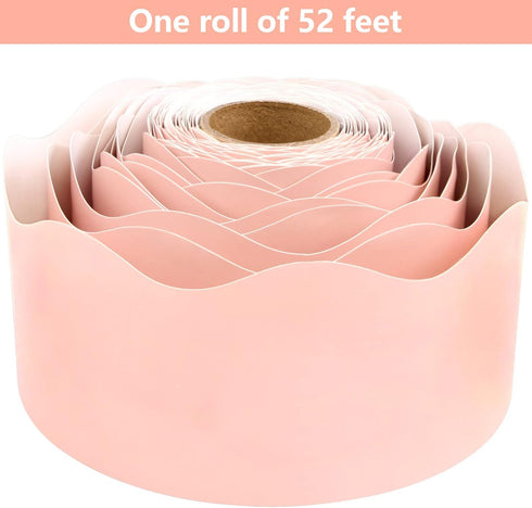 Blush Bulletin Board Border Pink Scalloped Border Trim for Classroom 52ft One Roll by Fancy Land