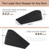 Door Stoppers for Bottom of Door on Floor,Premium Rubber Door Stopper Wedge, Floor Sturdy Stackable Door Stops for Carpet Heavy Duty Door, Door Gaps (Big 2 Pack, Black) by JZWBLILY