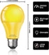 LED Bug Light Bulbs Outdoor, 4 Pack, Dimmable 9W Amber Yellow, Replace up to 60W, A19 Bug Lights for Outside, Porch
