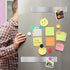 Magnetic Bulletin Strips 5PCS Self Adhesive Frameless Stainless Iron Bar with 10 Magnetic Buttons for Memo Photo Notes