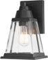 Globe Electric 44697 Merle 1-Light Outdoor Wall Sconce, Bronze, Clear Glass Shade,