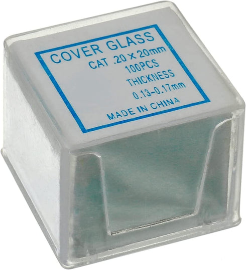 50 Pcs Ground Edge Pre-Cleaned Microscope Slides and 100 Pcs Pre-Cleaned Cover Glasses with Droppers