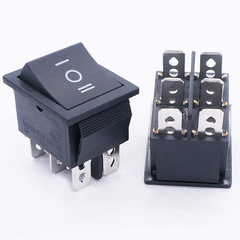 TWTADE 5Pcs Black ON/Off/ON DPDT 6 Pin 3 Position Boat Rocker Switch, Car Auto Toggle Switch