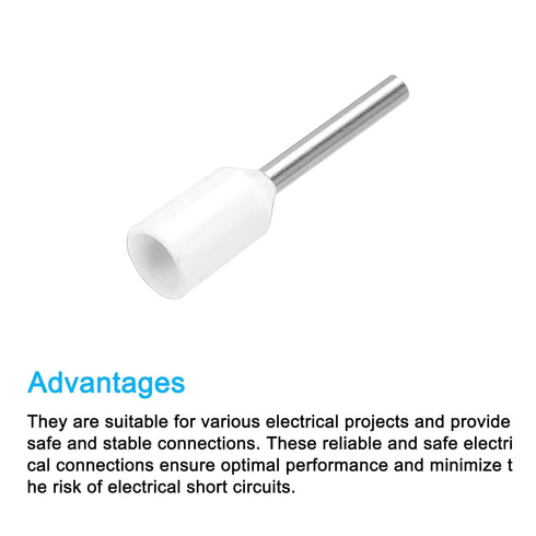 uxcell 2000 Pcs Insulated Ferrule Wire Connector 22 AWG Electrical Crimp Terminal for White Projects