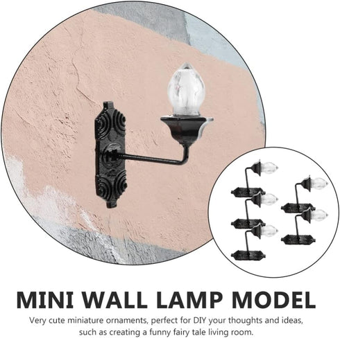1 12 5pcs 1: 12 Yardwe Outdoor Wall Lights Outdoor Wall Lights Vintage DIY Miniature LED Light Lamp LED Sconces Scale