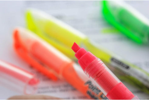 BAZIC Pen Style Liquid Highlighters, Cushion Grip, 3 Per Pack (2317-24P)