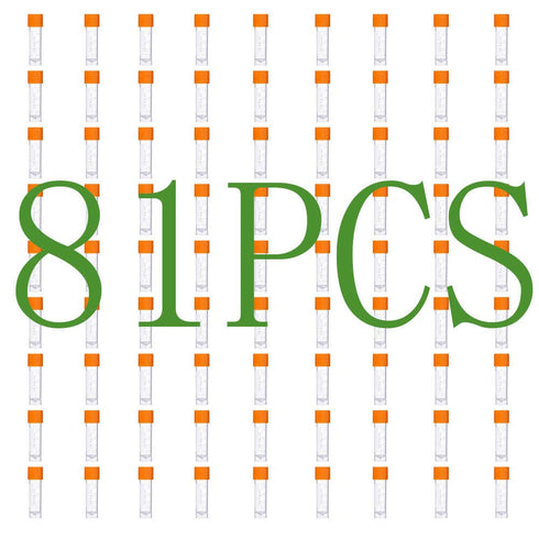 81PCS 2ml Cryo Tubes, Plastic Sample Vials with Screw Caps, Free from DNase, RNase, and Human DNA