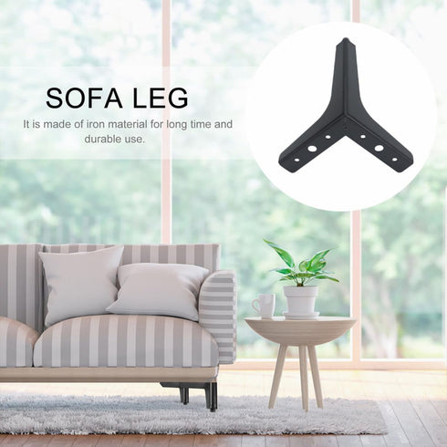 17cm Kisangel Matte Black Metal Sofa Legs and Cabinet Support Feet Furniture Replacement Legs for Tv Stand, Coffee