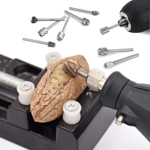 Yakamoz 20pcs 1/8" Shank High Speed Steel Rotary Files Burrs, Wood Milling Set for DIY Woodworking