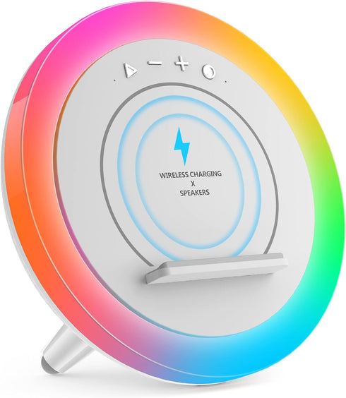 Swarmir Bluetooth Speaker Night Lights, Wireless Charging Kids Speaker, Color Changing Modern Bluetooth