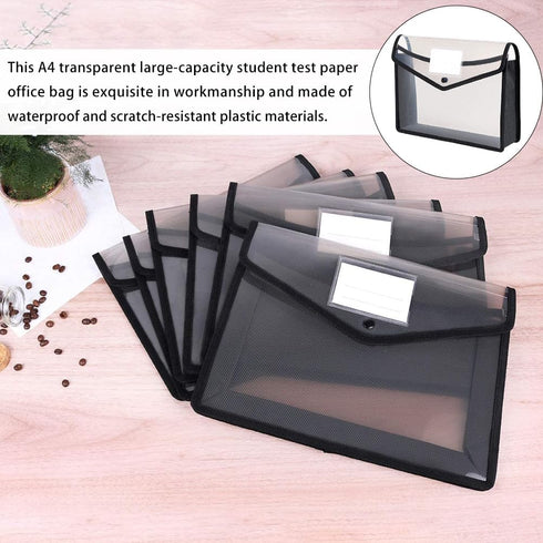 File Holder Transparent File Folder for Document Expanding File Wallet - A4 Wallet Plastic Wallets Clear Poly Envelopes