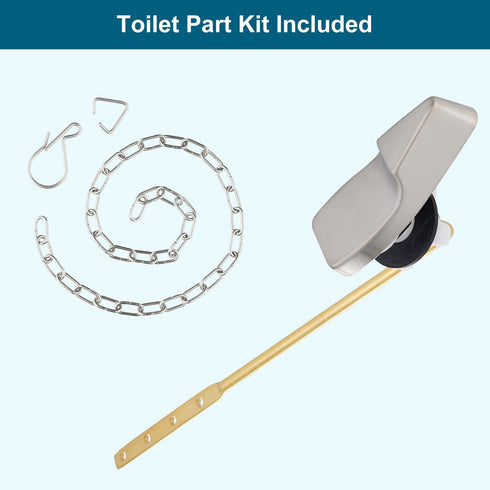 Hygie Rinse Universal Toilet Handle Replacement, Brushed Nickel Front Mount Toilet Trip Lever Repair Kit with Flapper Chain, Compatible with American Standard/Mansfield Toilet by Hygie Rinse