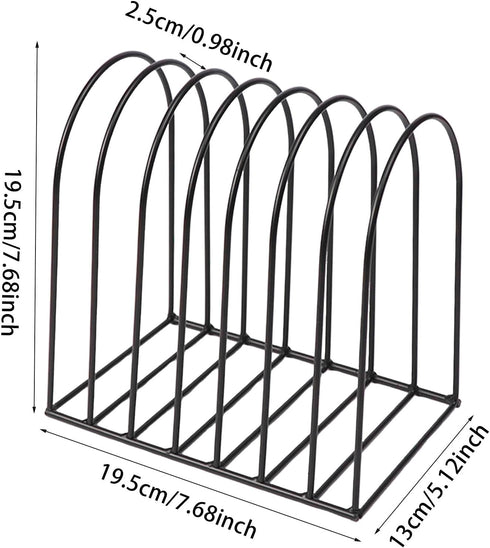 Amaping 7 Desktop Magazine File Holder Storage Rack, Sturdy Slot Iron Vinyl Record Holder Storage Book Sorter Magazine