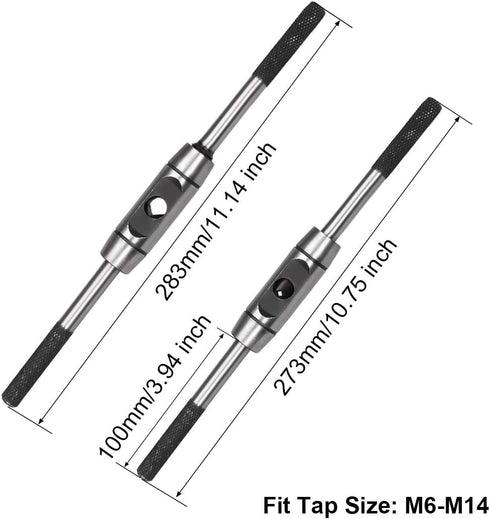 uxcell Adjustable Tap Wrench Handle - For Metric M6-M14 Taps, Thread Tap Holder for Machinist Repair