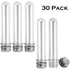 30 Pack 45 ML Plastic Test Tubes with Caps, Clear Bath Salt Tubes for Candy Storage, Science Experiment