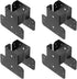 8Pcs (4 Set) Black T Shaped Post to Beam Connector Roof Tie Bracket for 4 x 4 Post, Steel Truss Header Support