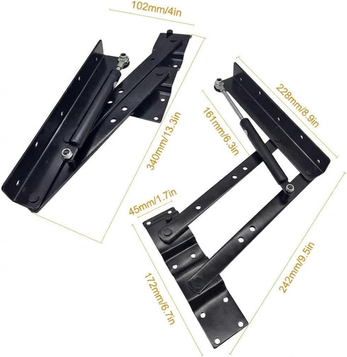 2pcs Folding Lift up Top Coffee Table Lifting Frame Desk Mechanism Hardware Fitting Hinge Spring Standing Rack Hinge