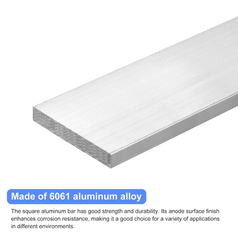 uxcell Square Aluminum Flat Bar, 9/16" Thick 3" Width 10" Length, 6061 Aluminum Flat Plate for Industrial Building