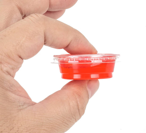 Golden Apple 0.5-Ounce Clear Plastic Jello Shot Souffle Cups with Lids, 125 Sets